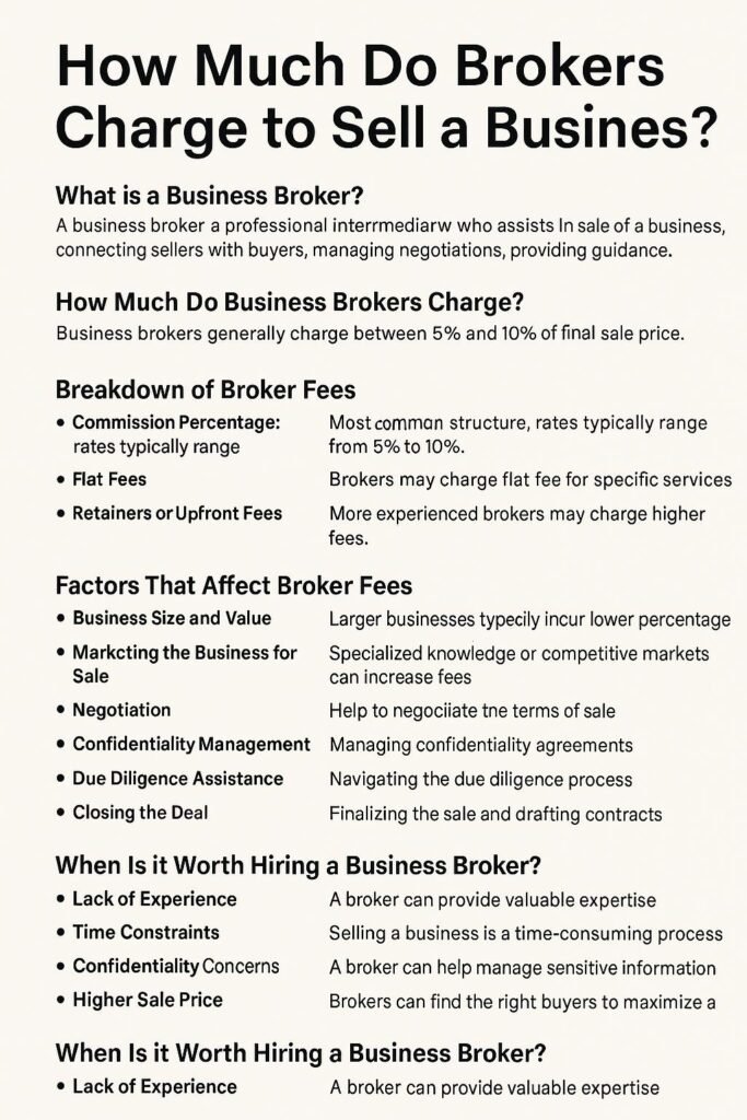 how much do brokers charge to sell a business