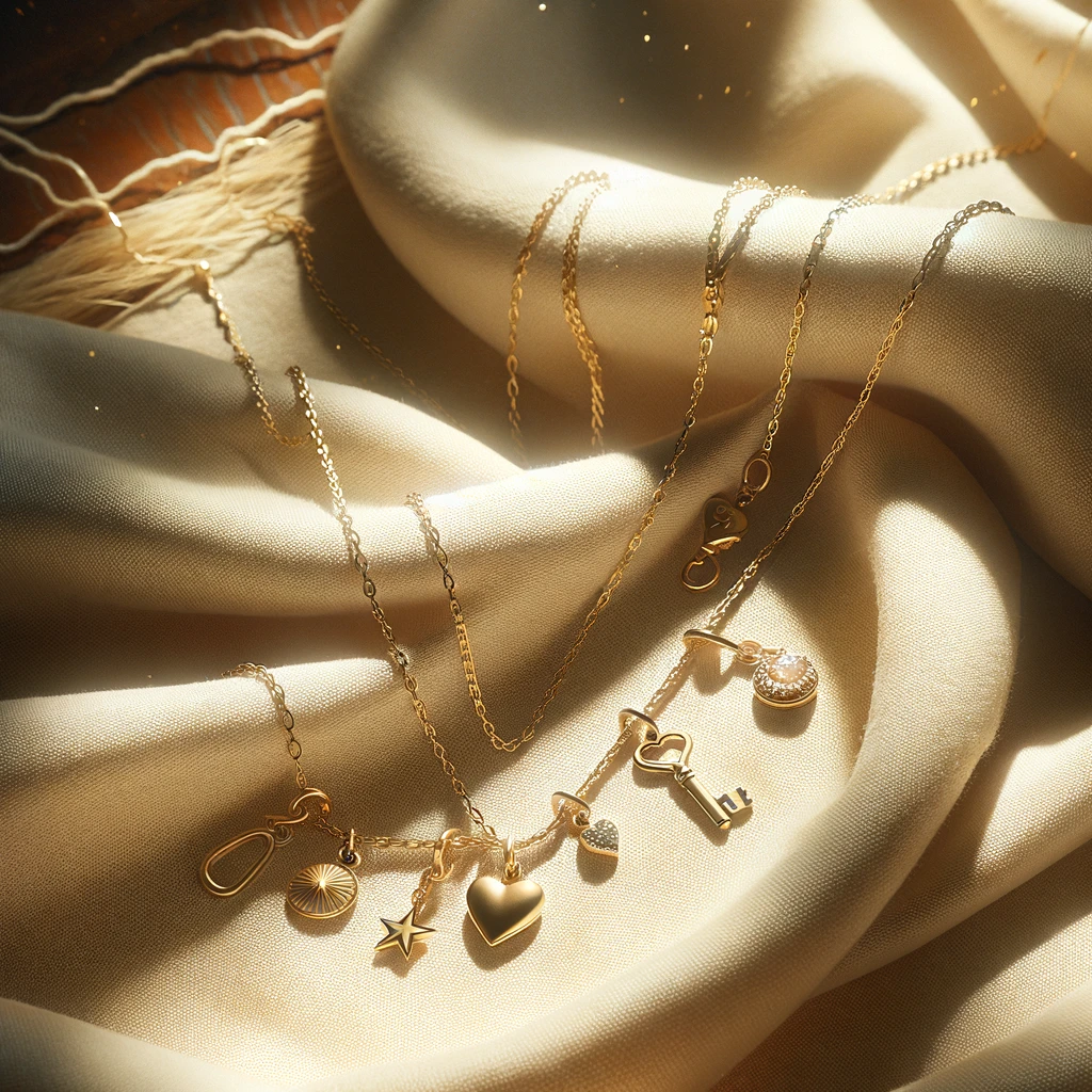 gold charm necklace