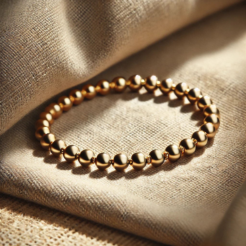 gold beaded bracelet