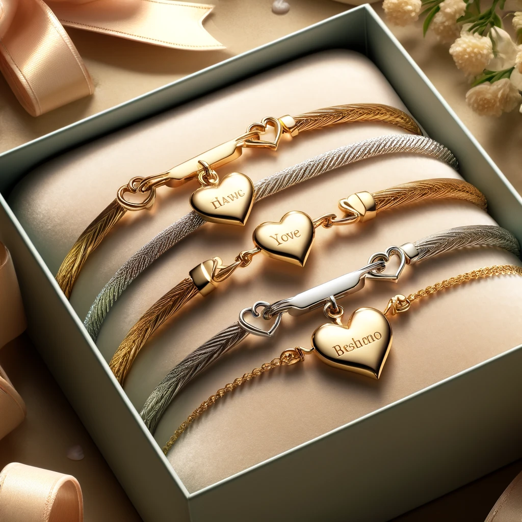 shop personalized heart bracelets