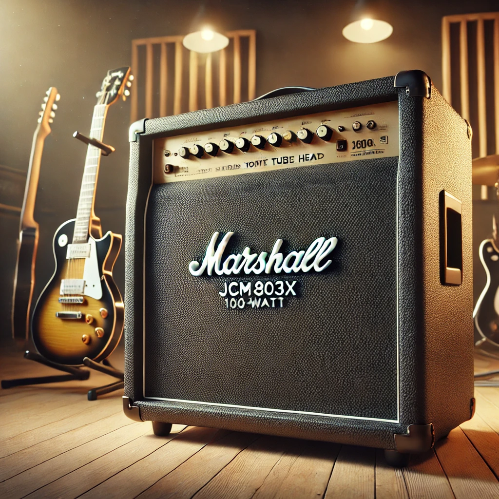 headphones with marshall jcm800 2203x 100-watt guitar tube head